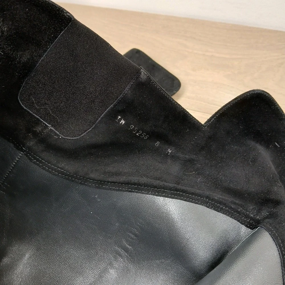 Stuart Weitzman Boots Womens 8 Black Leather Over The Knee Platform Stiletto